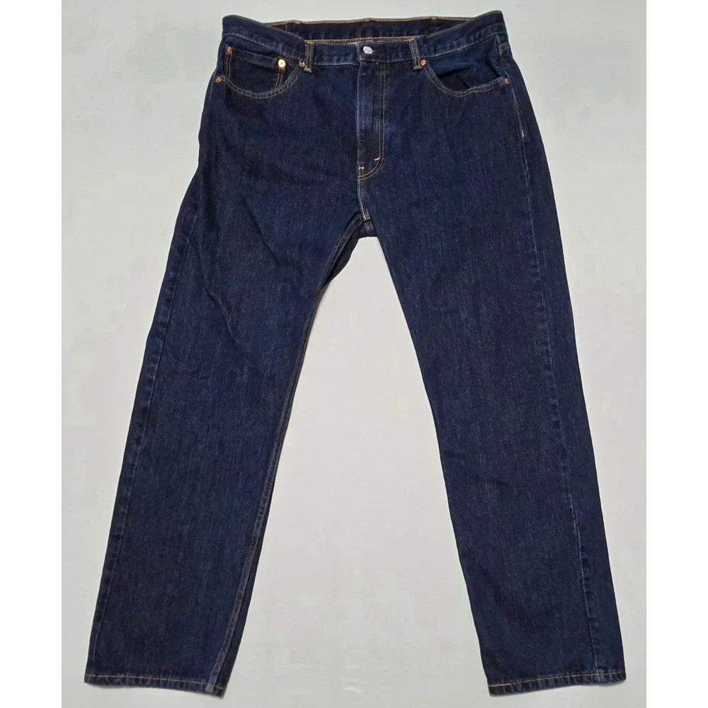 Levi's 505 Jeans‎ Mens 38x32 Dark Wash Straight Leg Regular Fit Denim
